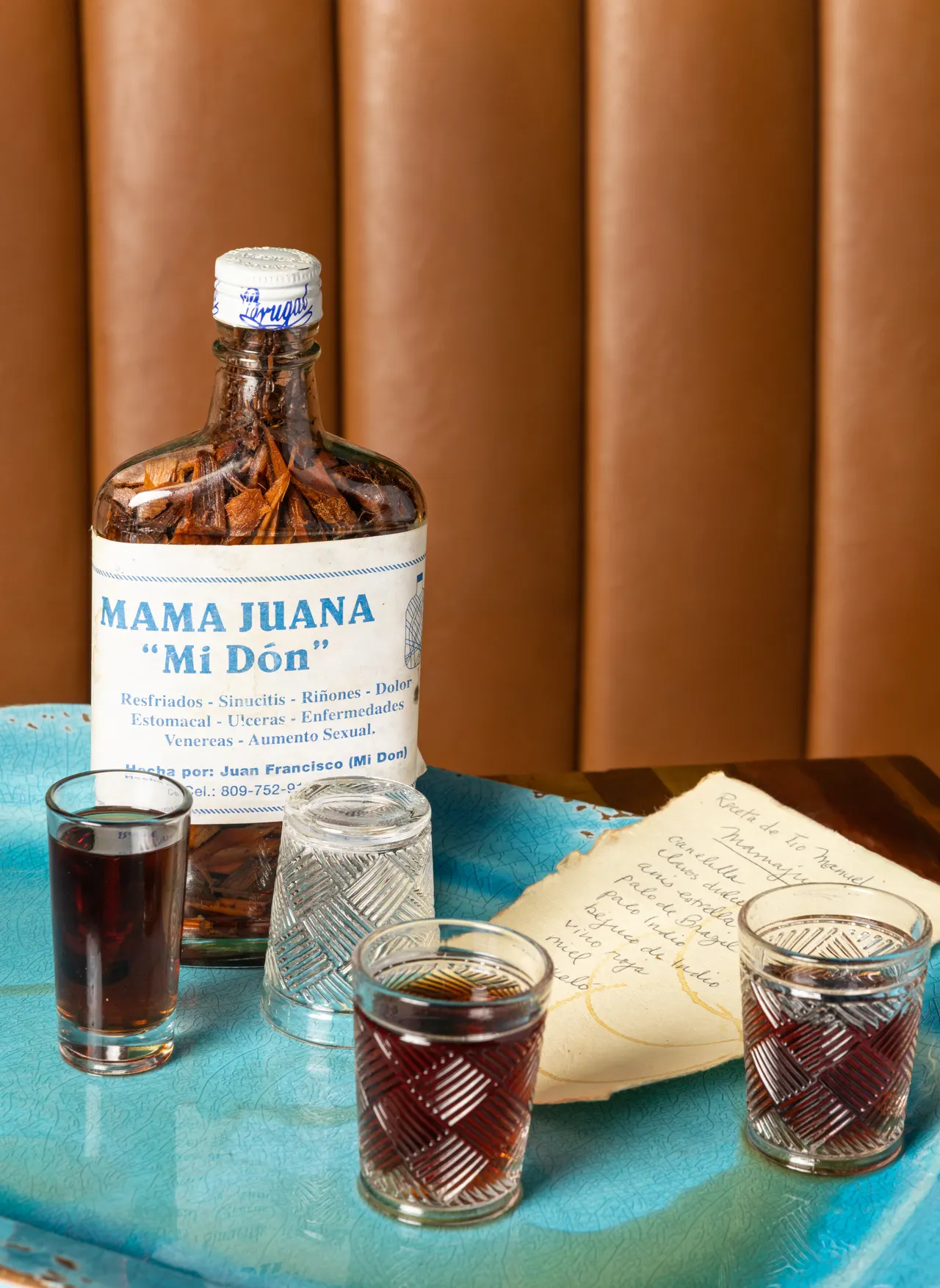 The Mama Juana bottle still life, from Caribbean Cocktails for Ten Speed Press