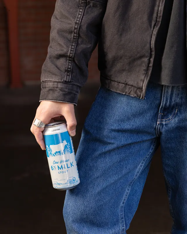 The 6% Milk can at the hip for Fieldwork Brewing, San Leandro