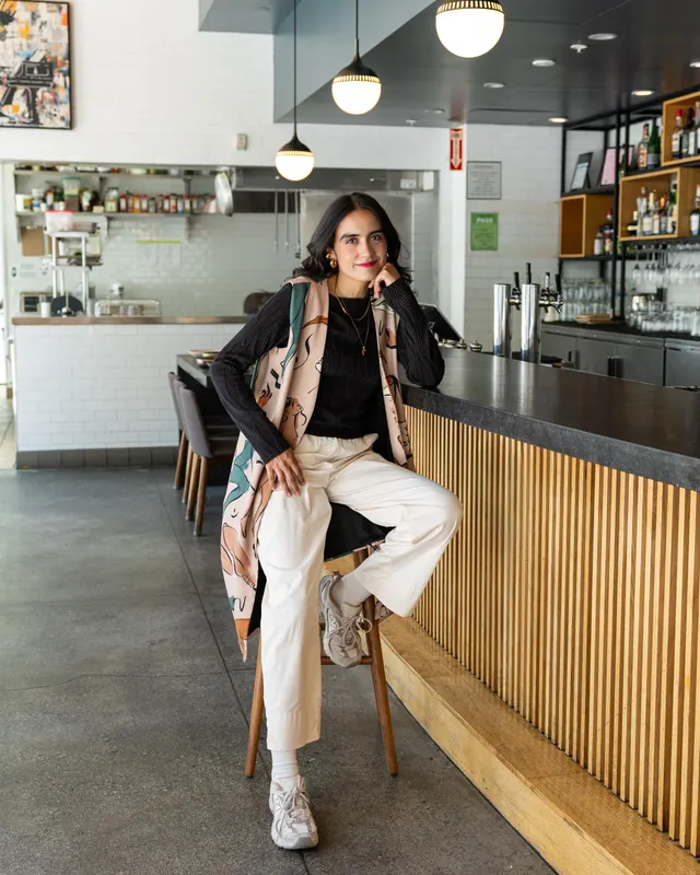 Portrait at the counter before doors open at Pacifico, San Francisco